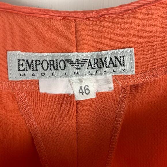 Emporio Armani Coral Crepe High Waisted Straight Leg Pants Size EU 46 US 10 - Picture 3 of 4